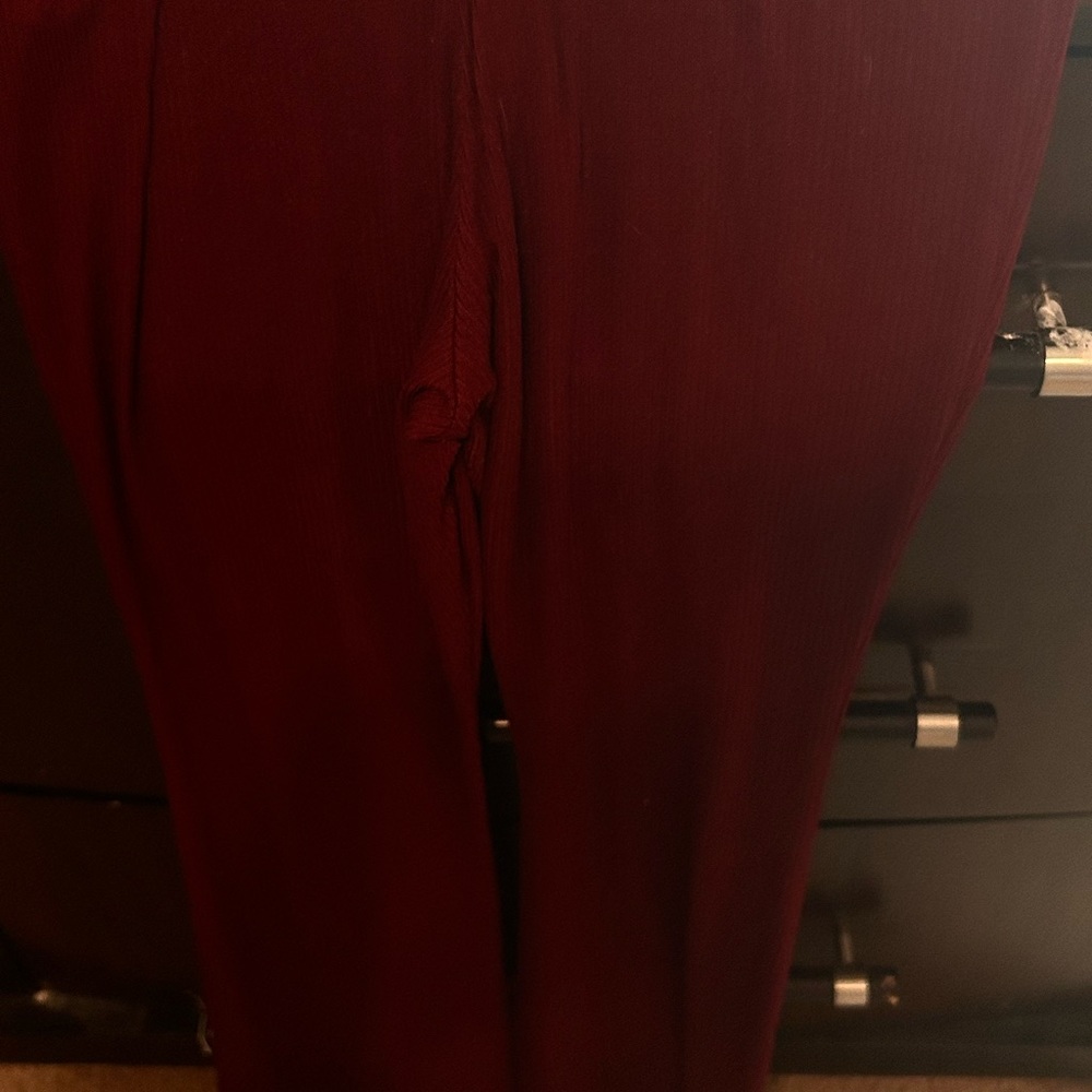 Women's Boot Cut Flare Pants - Burgundy